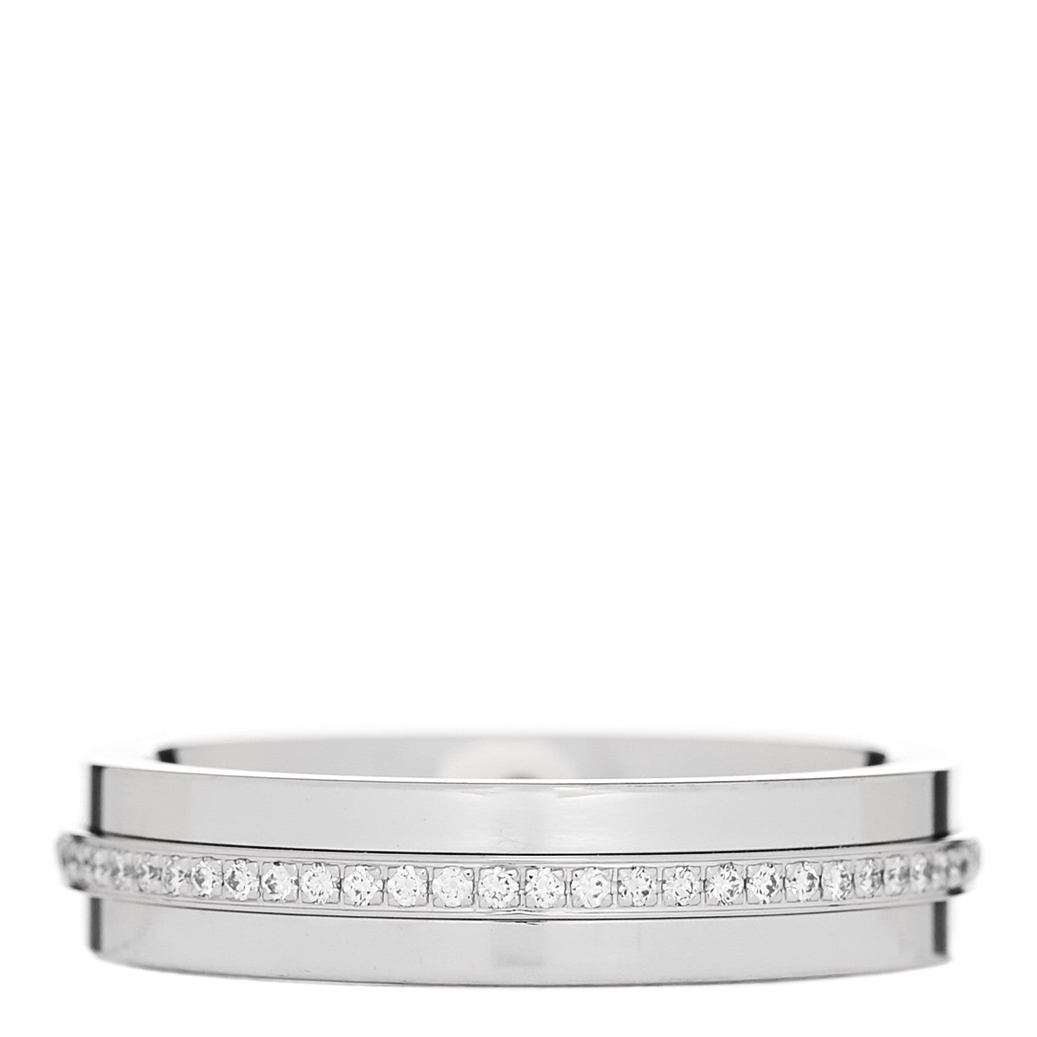 Tiffany 18K White Gold Diamond Narrow T Two Ring 52 6 3 of 5