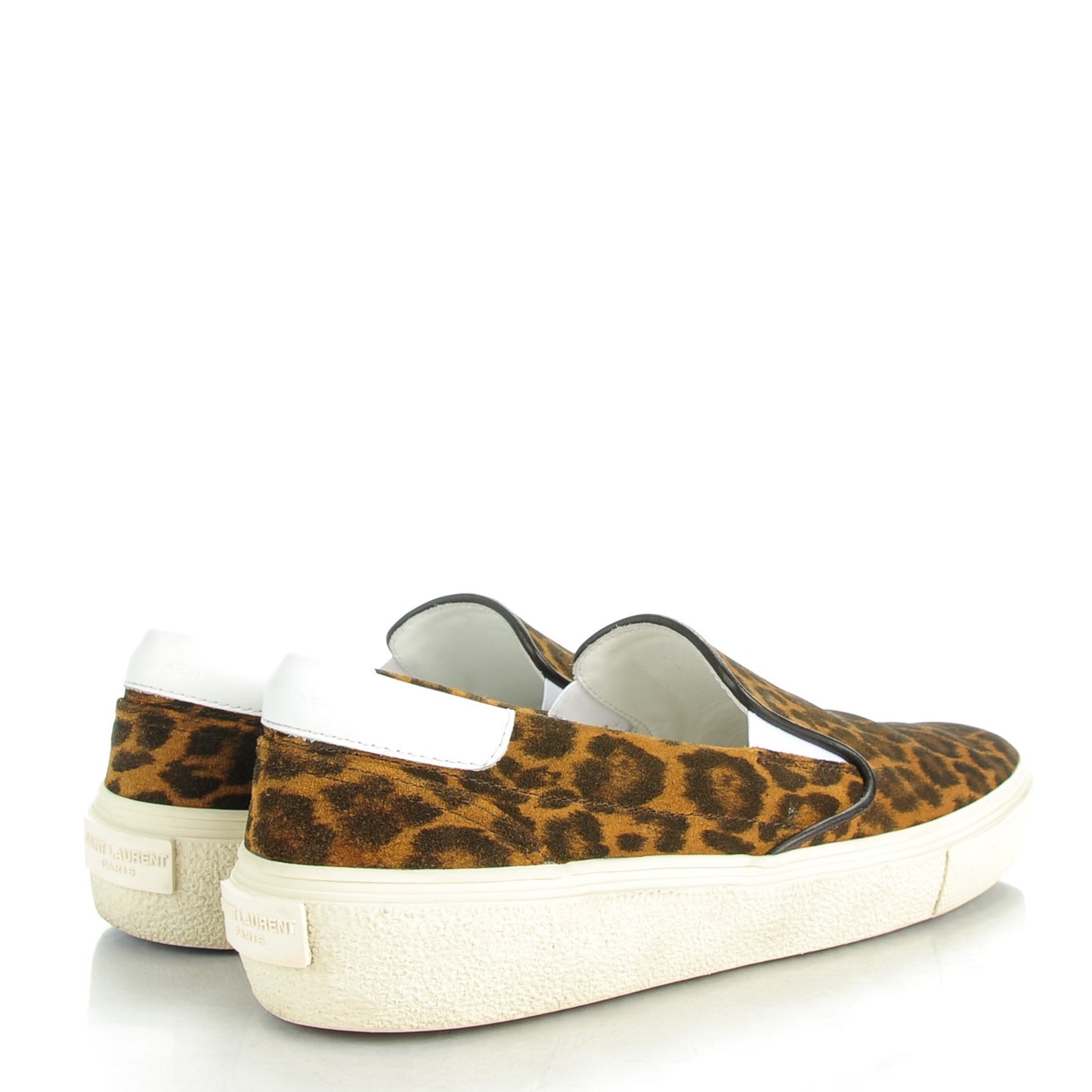 Leopard Print Lame Skate Slip On Sneakers 41.5 Gold