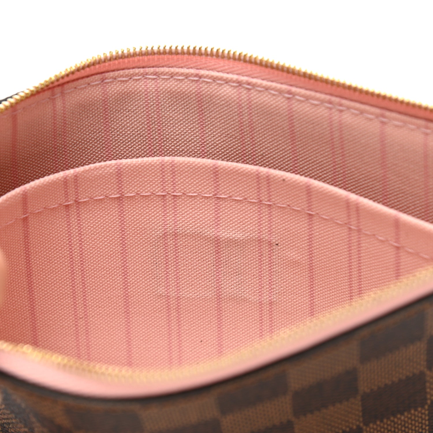 Louis Vuitton Damier Ebene Neverfull MM GM Pochette Rose Ballerine 7 of 8
