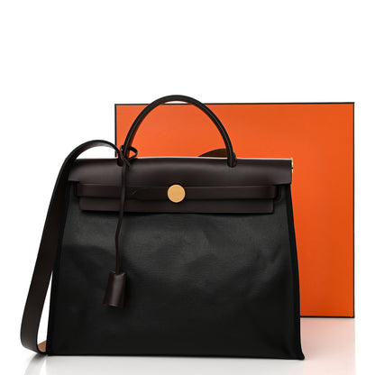 Hermes Toile H Berline Vache Hunter Herbag Zip PM 31 Black 14 of 14