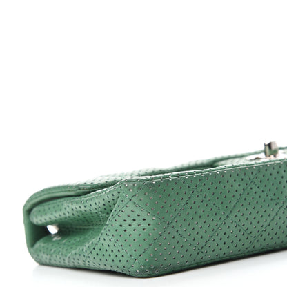 Chanel Lambskin Perforated East West Flap Green 6 of 10