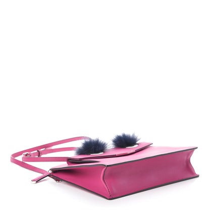 Fendi Vitello Dolce Fox Fur Monster Eyes Mini 2Jours Pouch Magenta 4 of 9