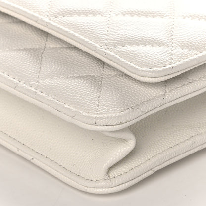 Chanel Caviar Quilted Wallet On Chain WOC White 9 of 11