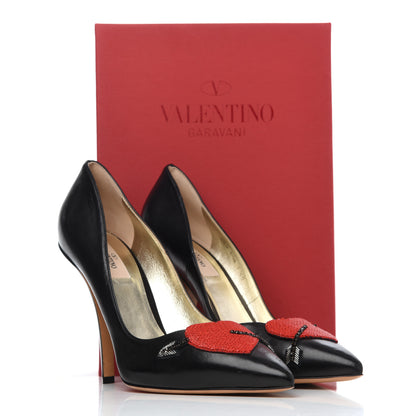 Valentino Garavani Calfskin Heart and Arrow 110mm Pumps 40 Black 18 of 18
