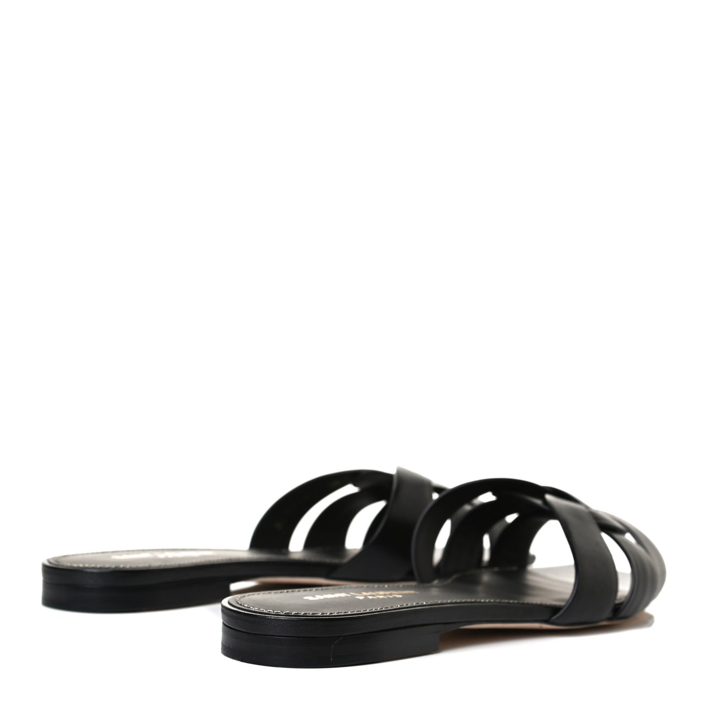 Calfskin Nu Pied 05 Slide Sandals 38 Black