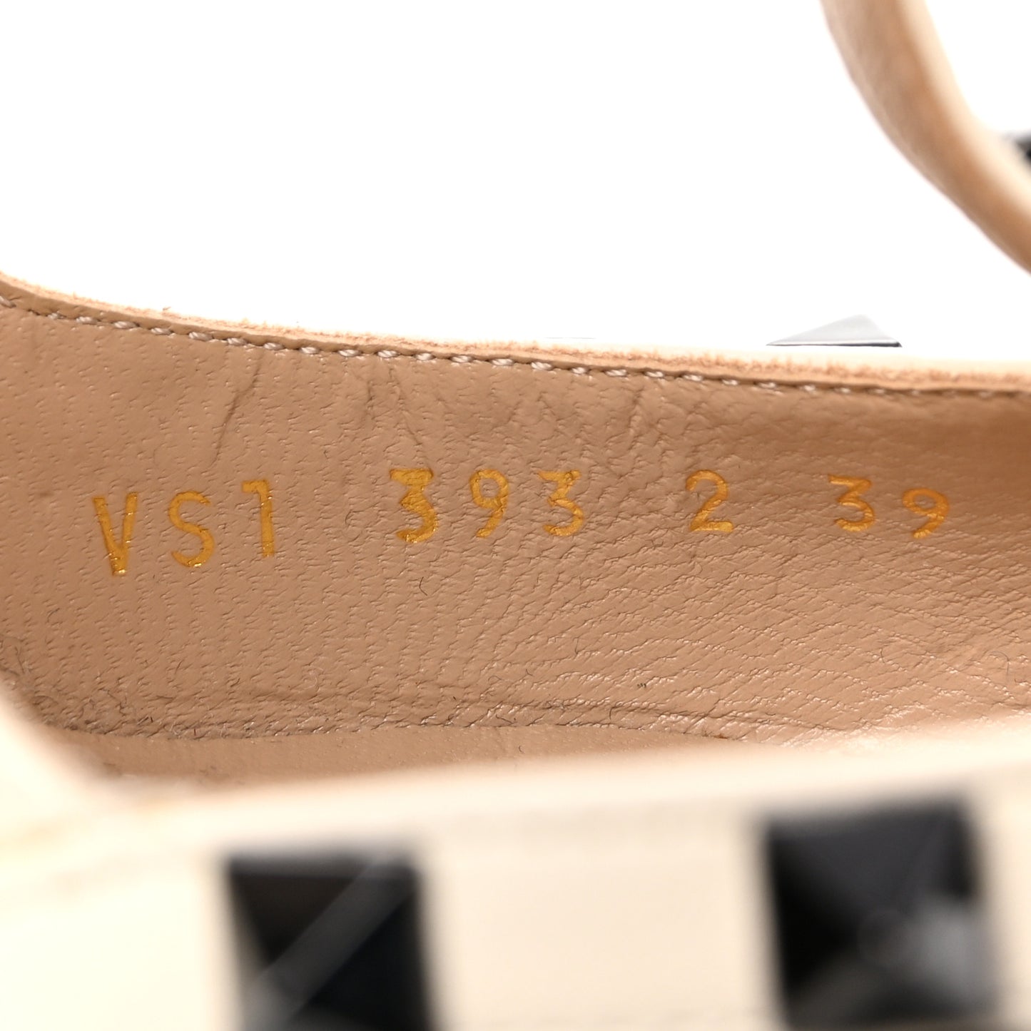 Calfskin Rockstud Ankle Strap 100mm Pumps 39 Light Ivory Black