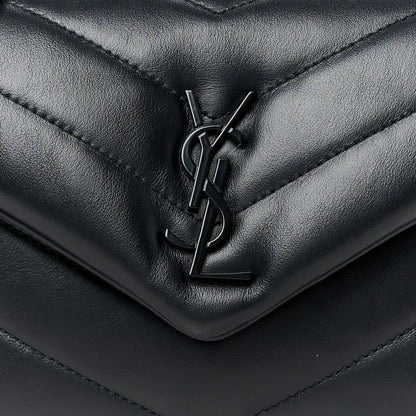 Saint Laurent Calfskin Y Quilted Monogram Monochrome Toy Loulou Crossbody Bag Black 9 of 12