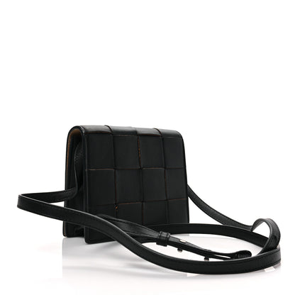 Bottega Veneta Lambskin Maxi Intrecciato Mini Cassette Crossbody Bag Black 5 of 15