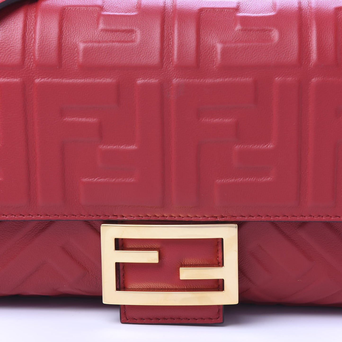 Nappa FF 1974 Embossed Baguette Fragola