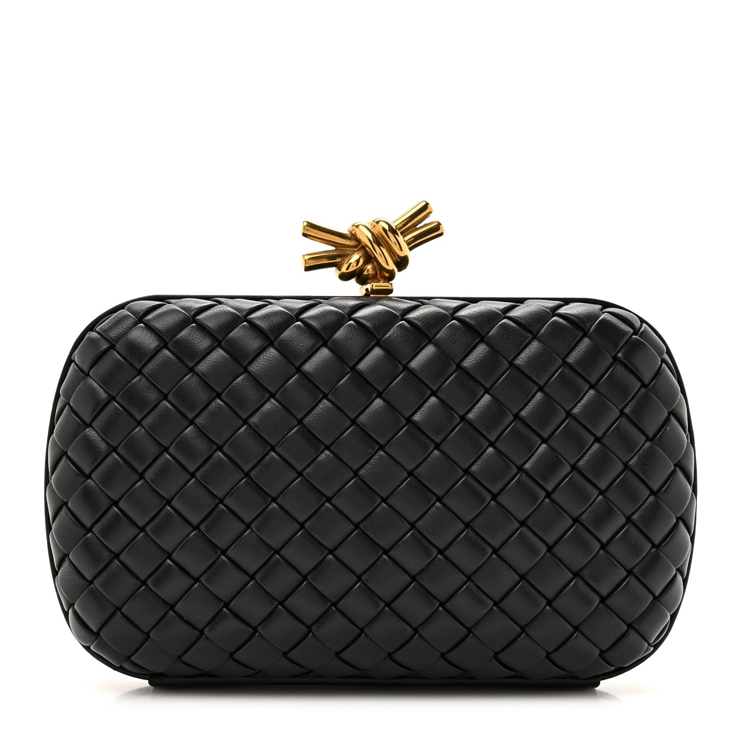 Bottega Veneta Nappa Intrecciato Knot Clutch Black 1 of 7