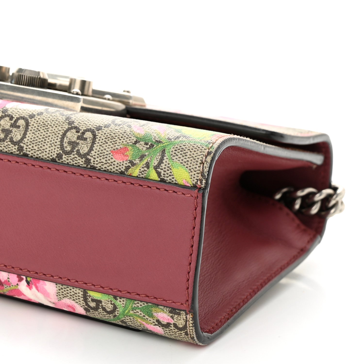 Gucci GG Supreme Monogram Blooms Small Padlock Shoulder Bag Beige Multicolor Dry Rose 10 of 10