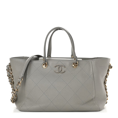 Chanel Bullskin Stitched Small Shopping Bag Grey 1 of 8