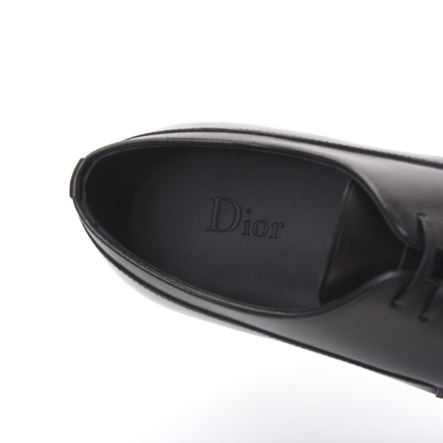 Brushed Calfskin Derby Shoes 39 Black