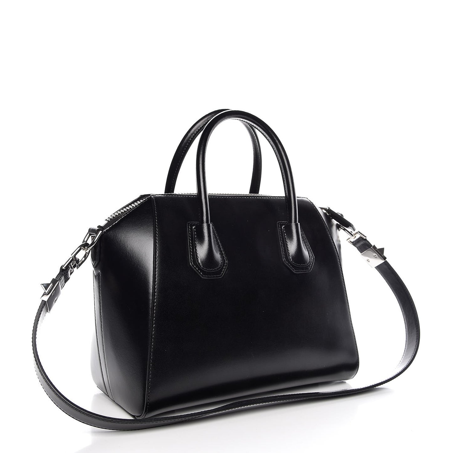 Shiny Lord Calfskin Small Antigona Black