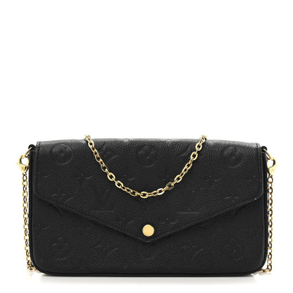 Louis Vuitton Empreinte Pochette Felicie Chain Wallet Black 1 of 37