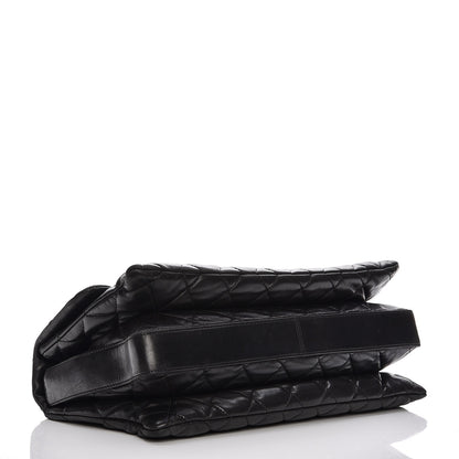Chanel Lambskin Quilted Maxi 3 Flap Black 4 of 16