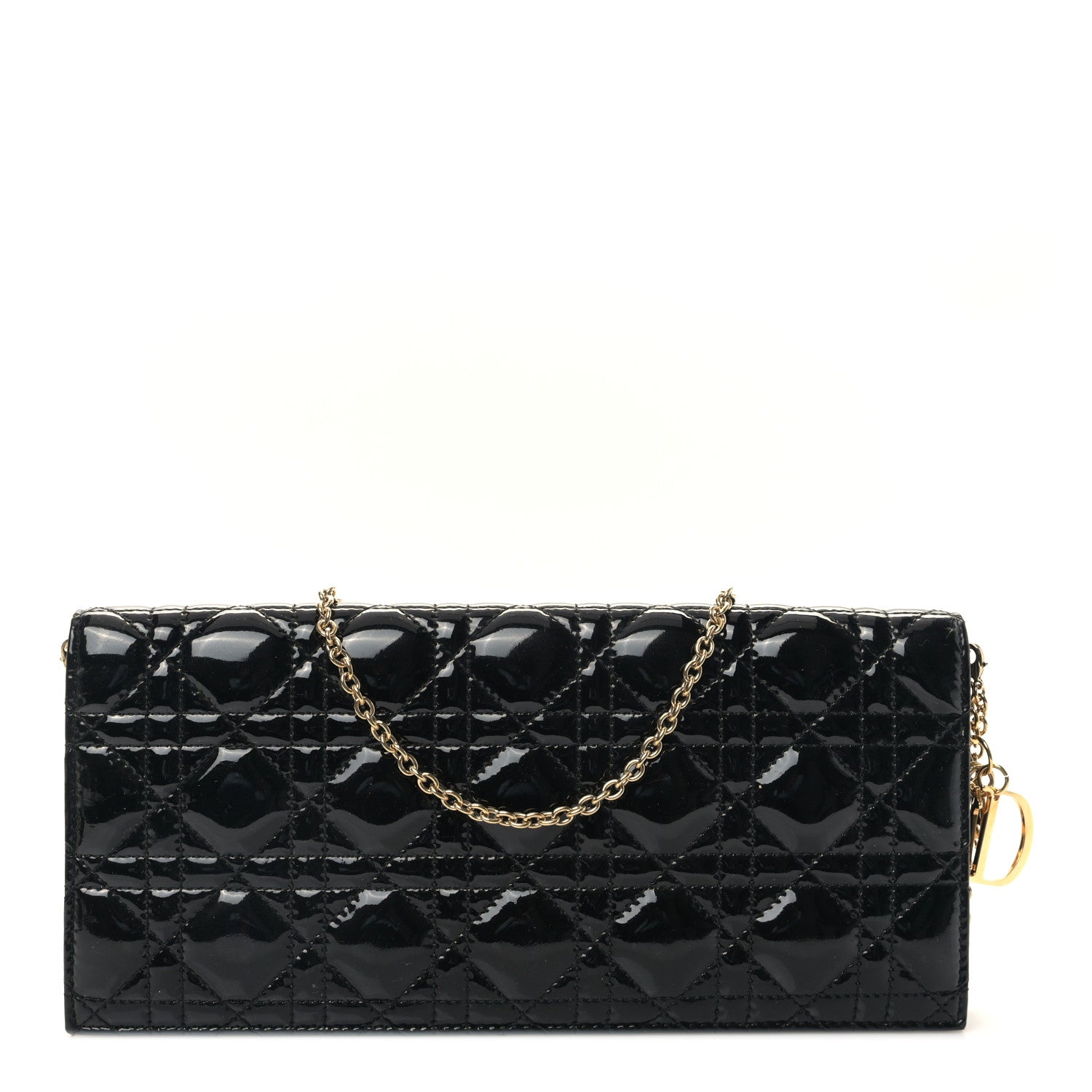 Christian Dior Patent Cannage Lady Dior Convertible Clutch Black 1 of 8