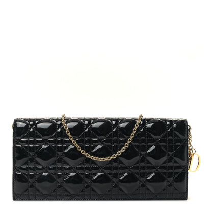 Christian Dior Patent Cannage Lady Dior Convertible Clutch Black 1 of 8