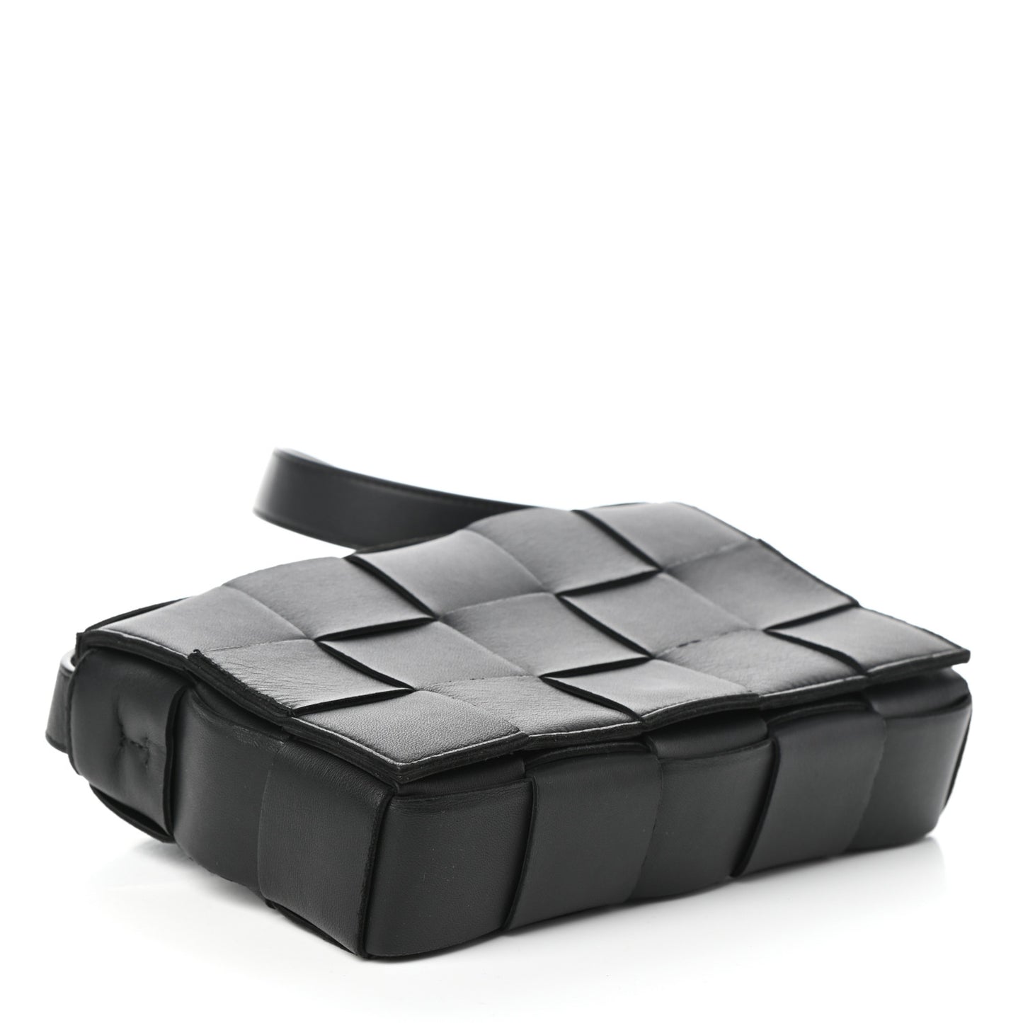 Lambskin Maxi Intrecciato Cassette Crossbody Bag Black