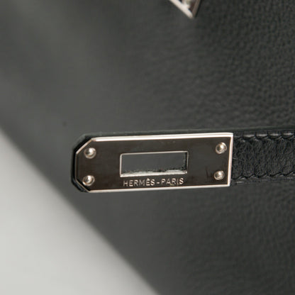 Hermes Evergrain Kelly Pochette Clutch Black 10 of 18