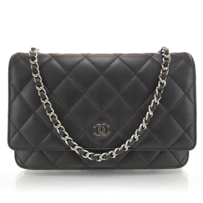 Chanel Lambskin Quilted Wallet On Chain Black 1 of 9