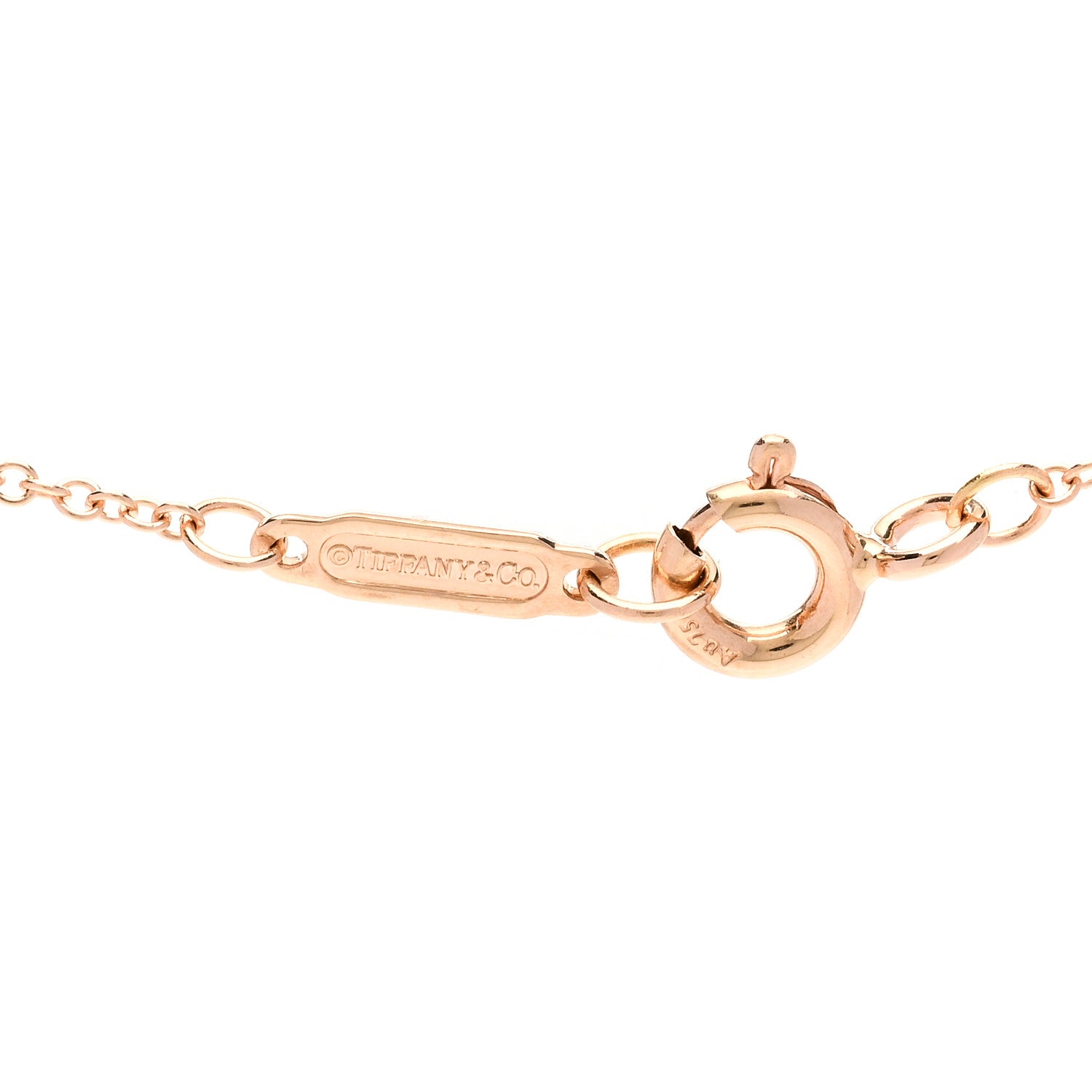 Tiffany 18K Rose Gold Diamond Mini Open Circle Pendant Necklace 4 of 4