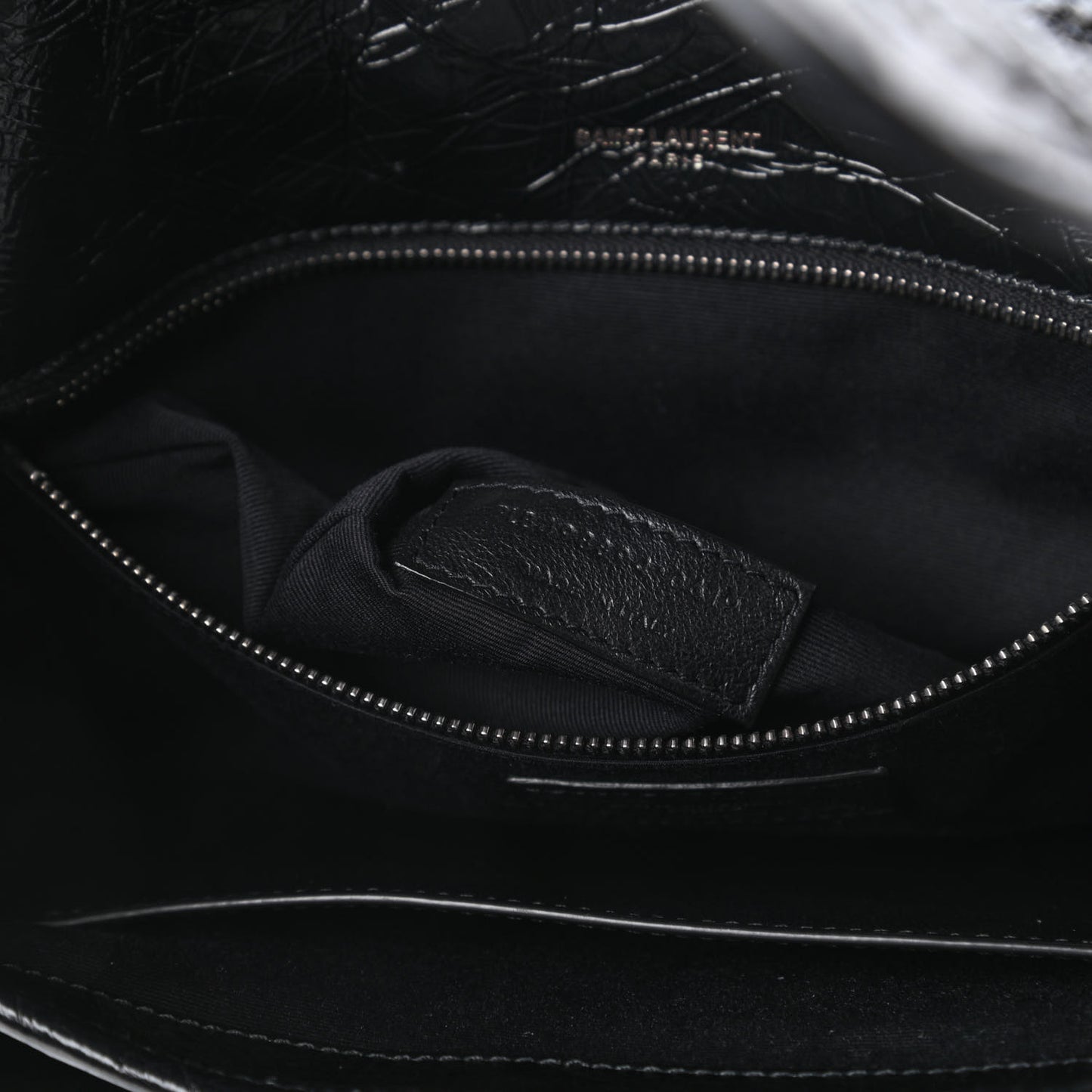 Crinkled Calfskin Matelasse Monogram Medium Niki Chain Satchel Black