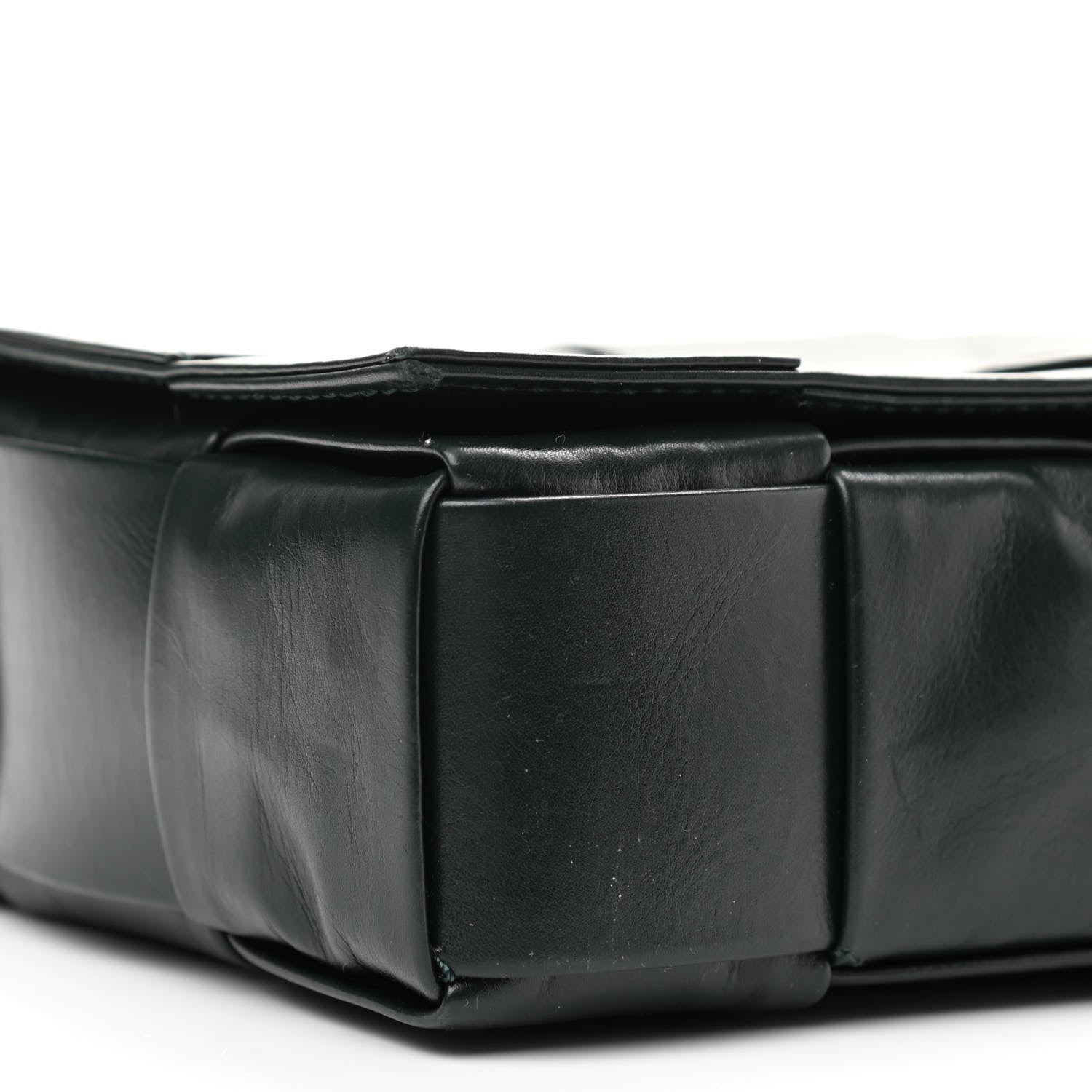 Bottega Veneta Paper Calfskin Maxi Intreccio Cassette Crossbody Bag Black 8 of 9