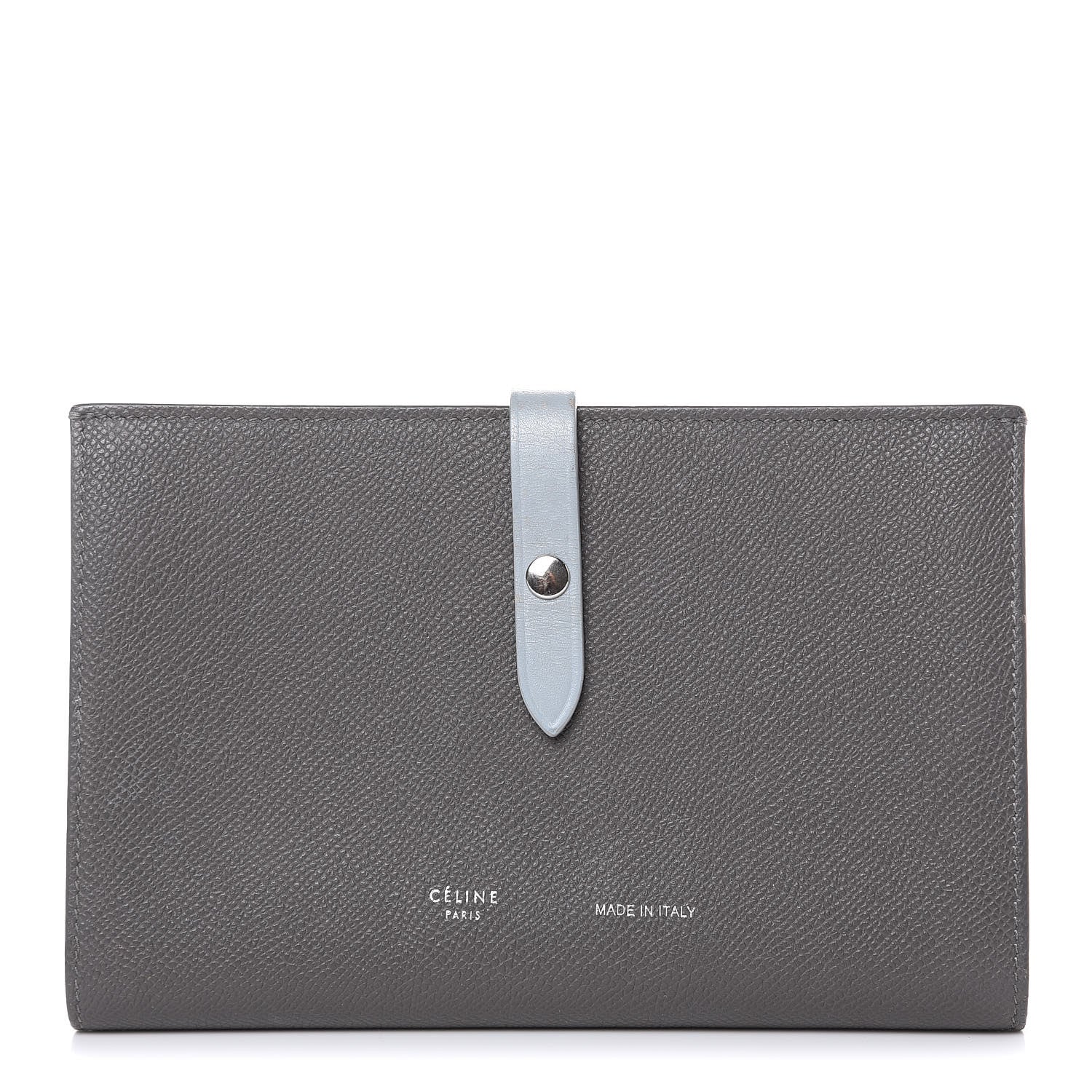 Celine Grained Calfskin Large Multifunction Strap Wallet Pebble Mineral 1 of 14