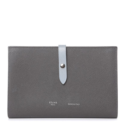 Celine Grained Calfskin Large Multifunction Strap Wallet Pebble Mineral 1 of 14
