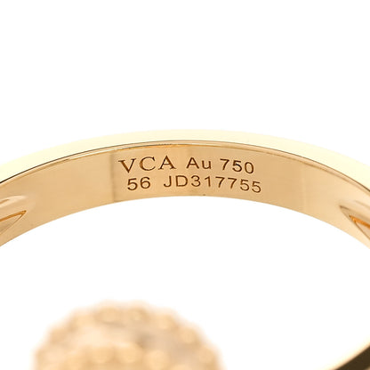 Van Cleef & Arpels 18K Yellow Gold Guilloche Vintage Alhambra Ring 56 7.5 5 of 6