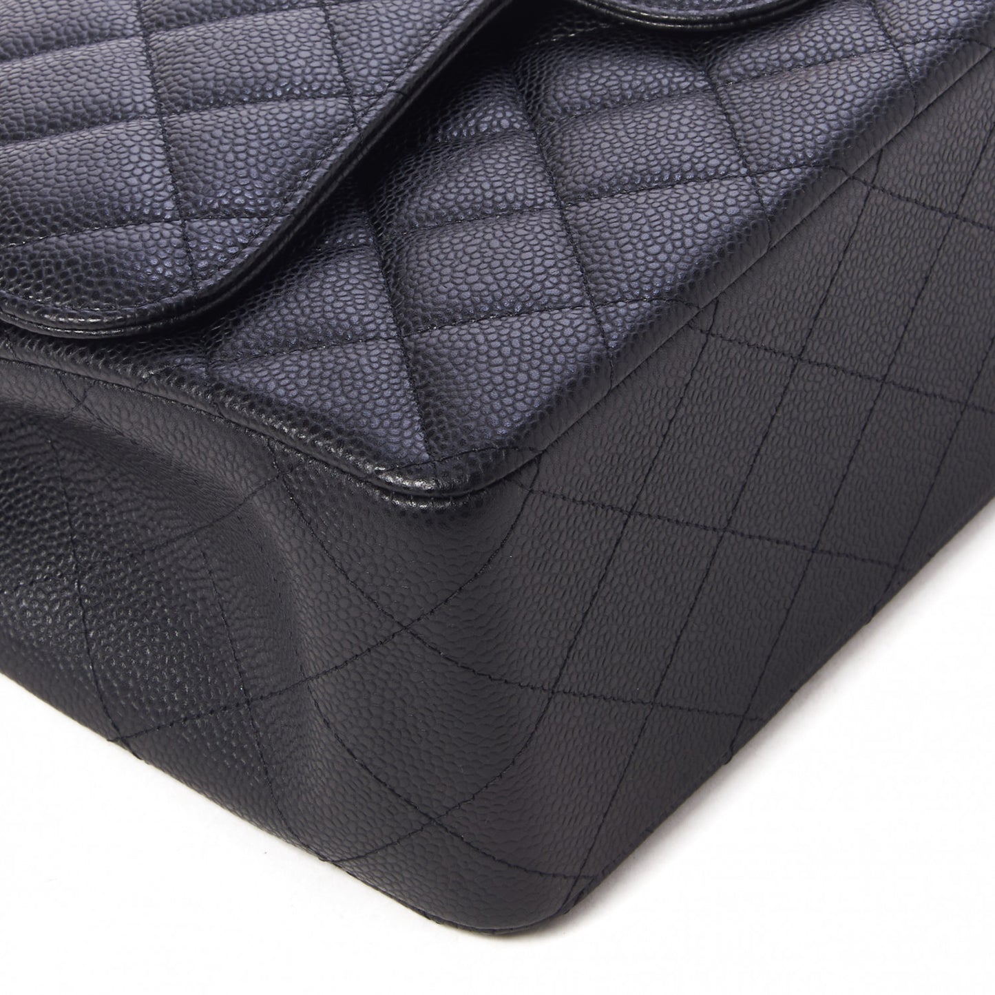 Caviar Quilted Jumbo Double Flap Black