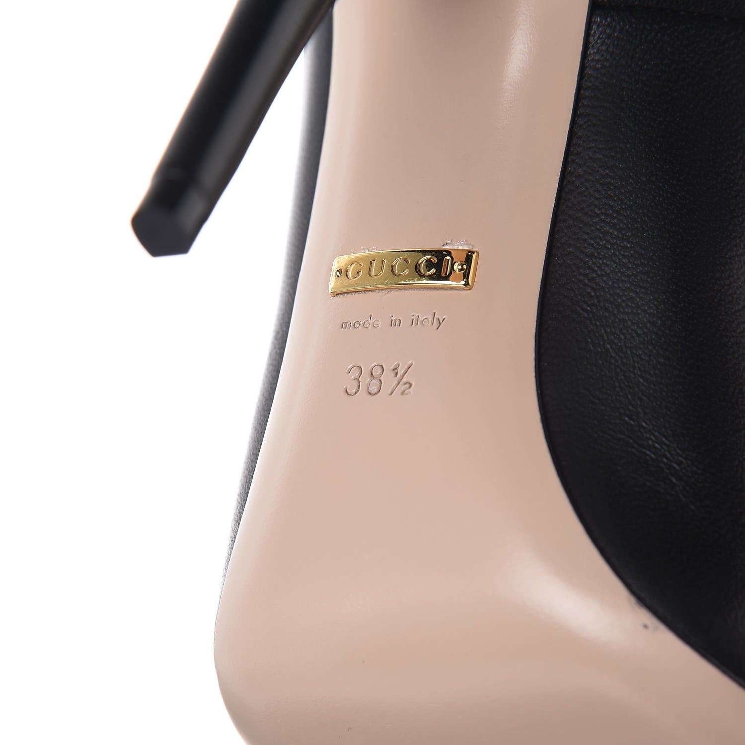 Gucci Nappa Removable Bow Elaisa Platform High Heel Pumps 38.5 Black 8 of 9