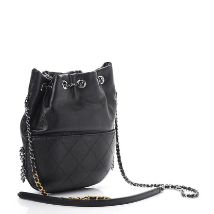 Chanel Calfskin Quilted Small Gabrielle Bucket Black 3 of 9