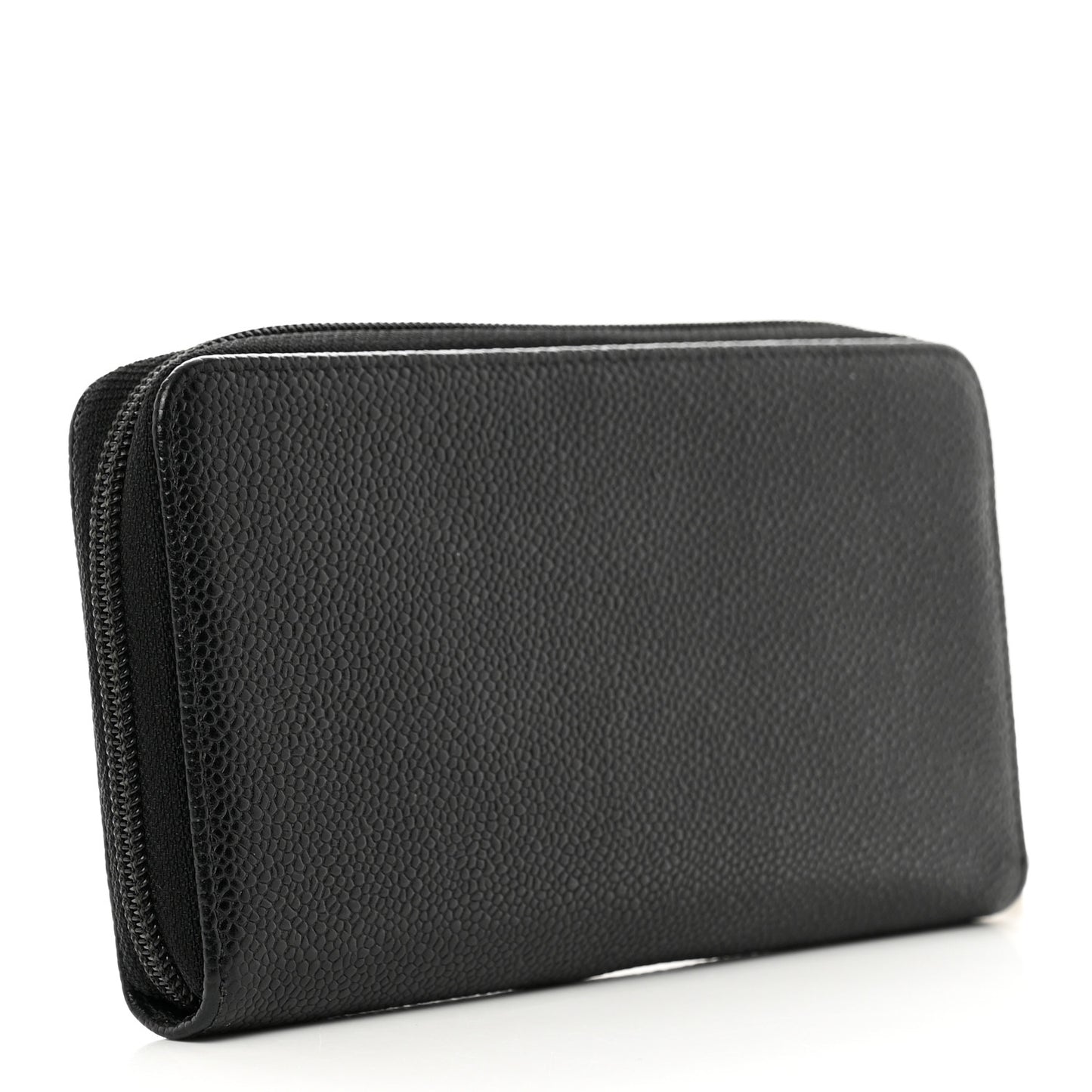 Caviar Large Timeless CC Zip Around Organizer Wallet Black