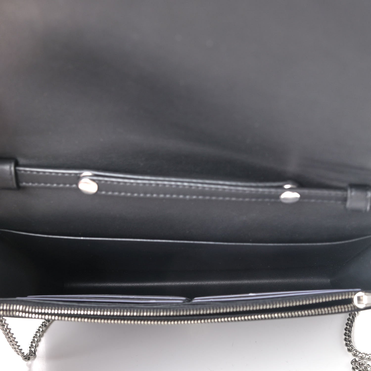 Celine Smooth Lambskin Shearling Frame Evening Chain Clutch Black 4 of 4