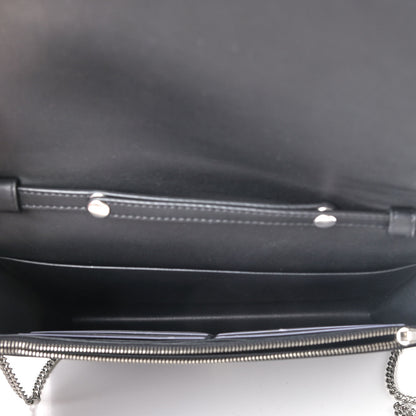 Celine Smooth Lambskin Shearling Frame Evening Chain Clutch Black 4 of 4