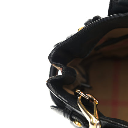Burberry Calfskin House Check Small Banner Tote Black 16 of 20