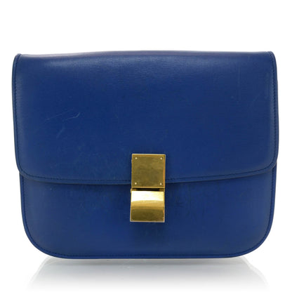 Celine Leather Medium Classic Box Flap Bag Blue 1 of 9