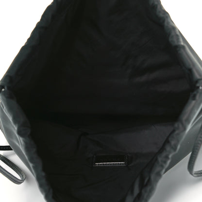 Prada Tessuto Nylon Bird Pocket Motif Drawstring Backpack Black 4 of 10