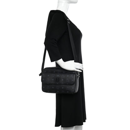 MCM Visetos Monogram Medium Aren Crossbody Black 2 of 9