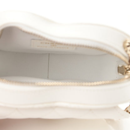 Chanel Lambskin Quilted CC In Love Heart Clutch With Chain White 5 of 11