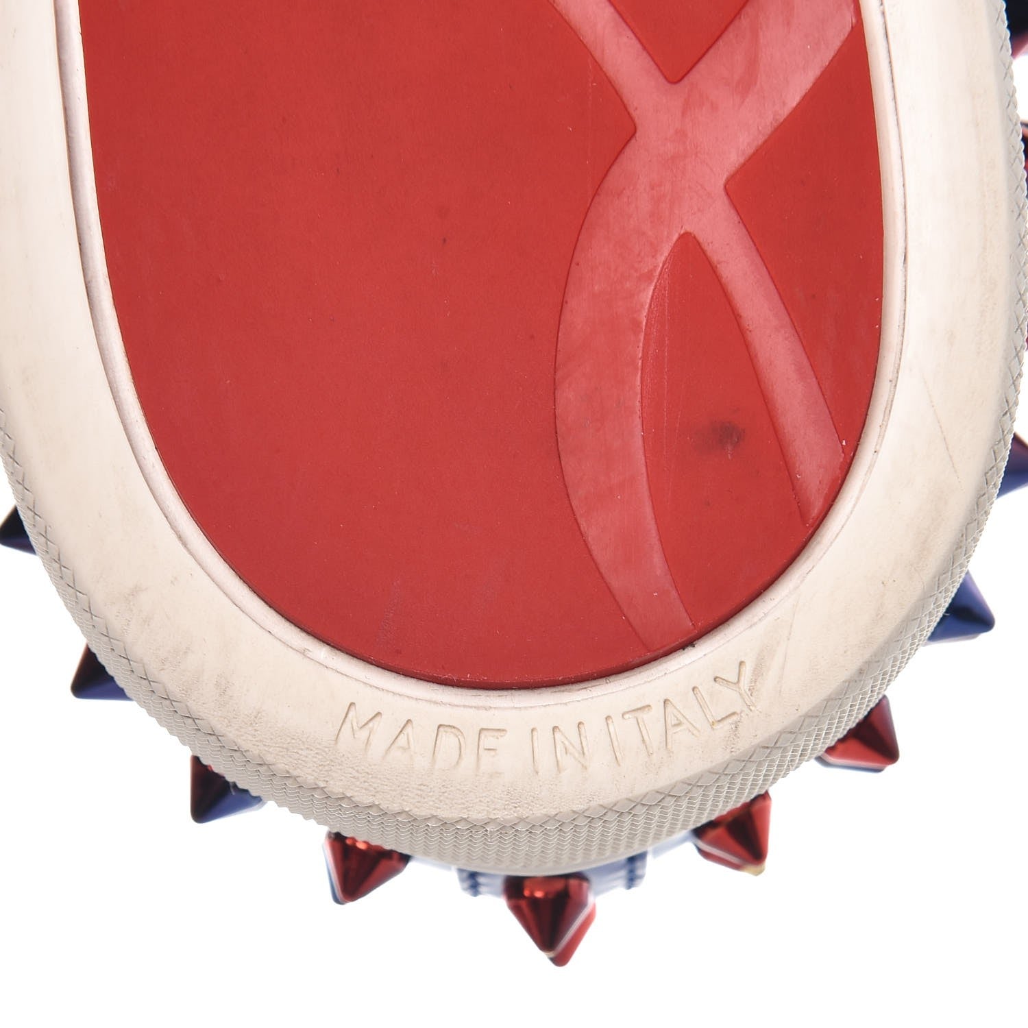 Christian Louboutin Patent Scarabe Spikes Roller Boat Flat 38 Rose Digitale 9 of 13