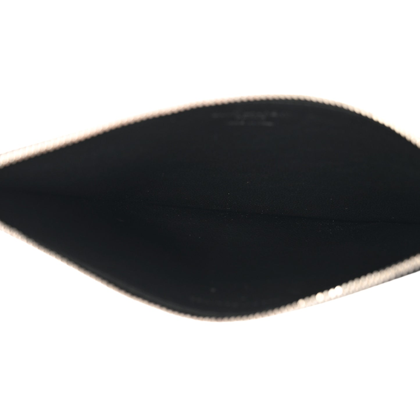 Grained Calfskin Zip Pouch Card Holder Black