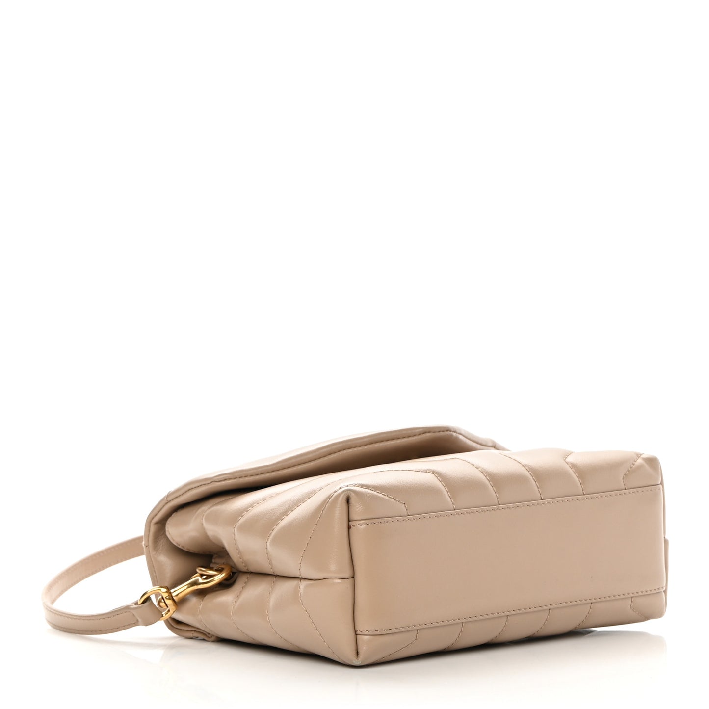 Calfskin Y Quilted Monogram Toy Loulou Crossbody Bag Latte