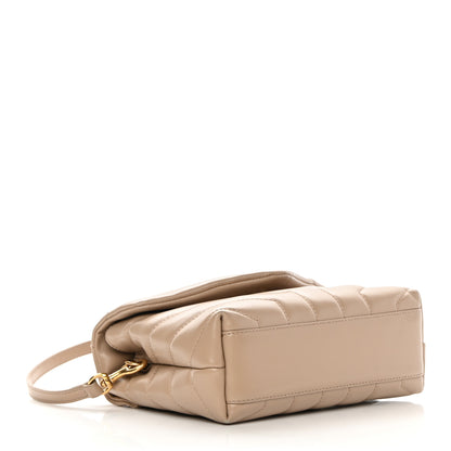 Saint Laurent Calfskin Y Quilted Monogram Toy Loulou Crossbody Bag Latte 4 of 13