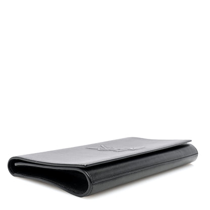 Saint Laurent Goatskin Monogram Large Belle De Jour Clutch Black 4 of 9