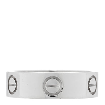 Cartier 18K White Gold 5.5mm LOVE Ring 53 6.5 1 of 4