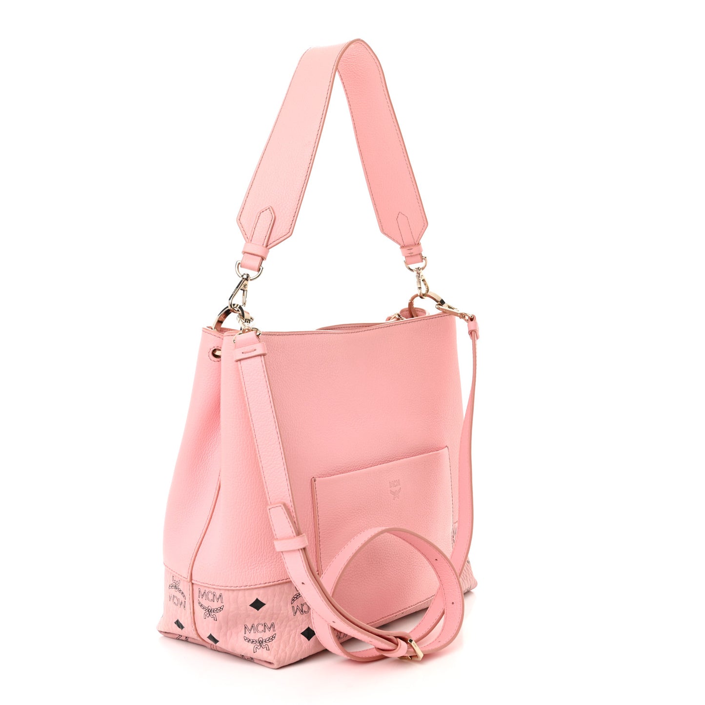 Calfskin Visetos Anni Medium Hobo Bag Soft Pink