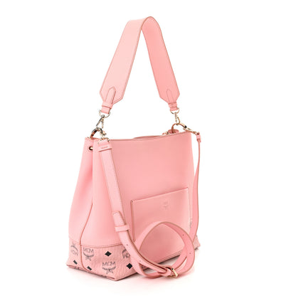 MCM Calfskin Visetos Anni Medium Hobo Bag Soft Pink 3 of 17